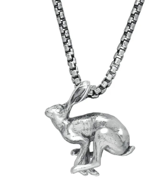 Sterling Silver Running Hares Necklace sold by Jura Watches