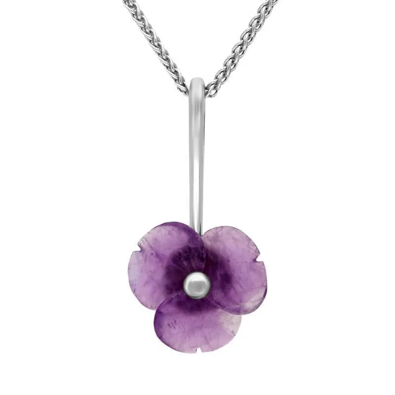 Sterling Silver Amethyst Tuberose 15mm Clover Necklace sold by Jura Watches