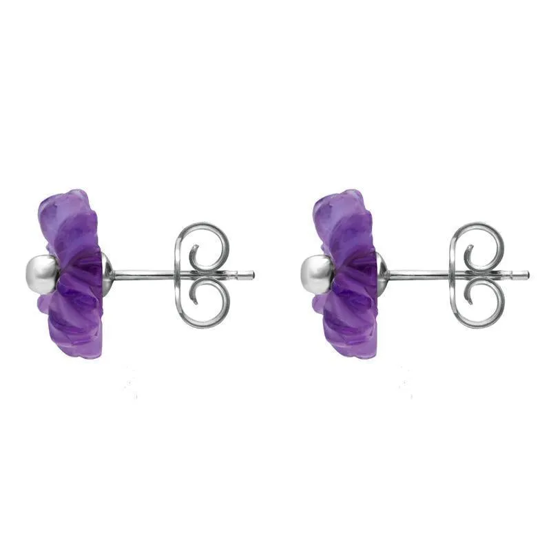 Sterling Silver Amethyst Tuberose 8mm Daisy Stud Earrings sold by Jura Watches product image thumbnail 2