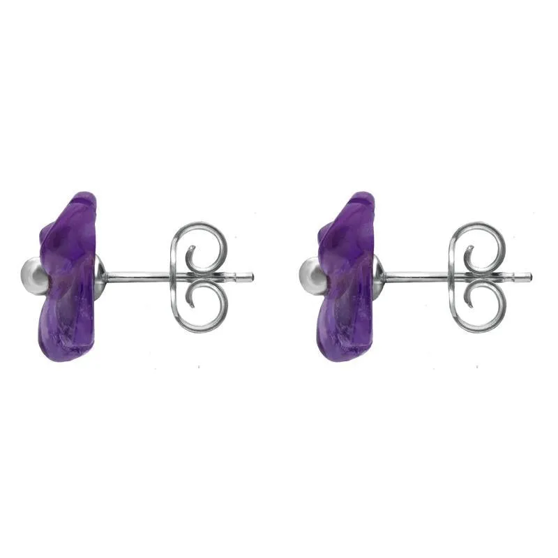 Sterling Silver Amethyst Tuberose 8mm Clover Stud Earrings sold by Jura Watches product image thumbnail 2