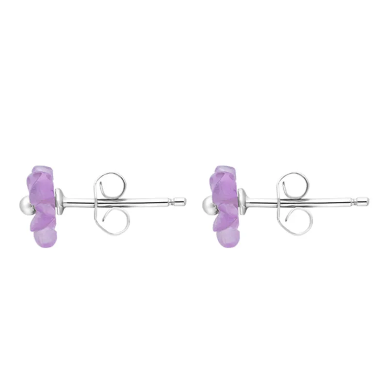 Sterling Silver Amethyst Tuberose 8mm Desert Rose Stud Earrings sold by Jura Watches product image thumbnail 2