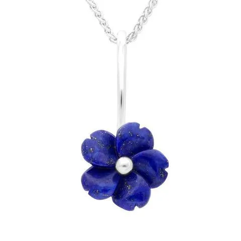 Sterling Silver Lapis Lazuli Tuberose 15mm Gypsophila Necklace sold by Jura Watches