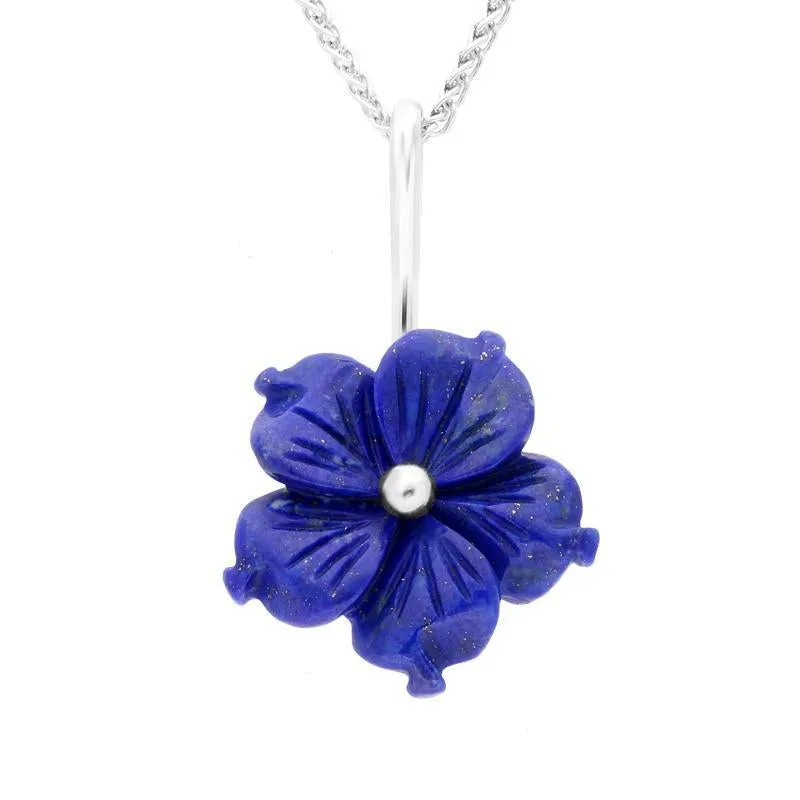 Sterling Silver Lapis Lazuli Tuberose 20mm Carnation Necklace sold by Jura Watches