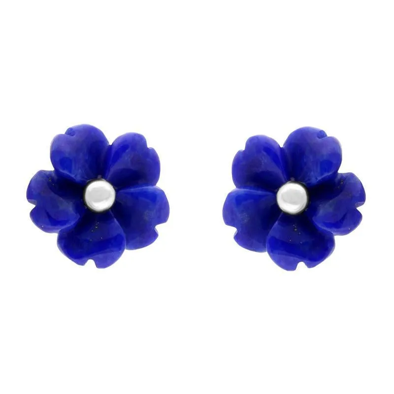 Sterling Silver Lapis Lazuli Tuberose 8mm Gypsophila Stud Earrings sold by Jura Watches