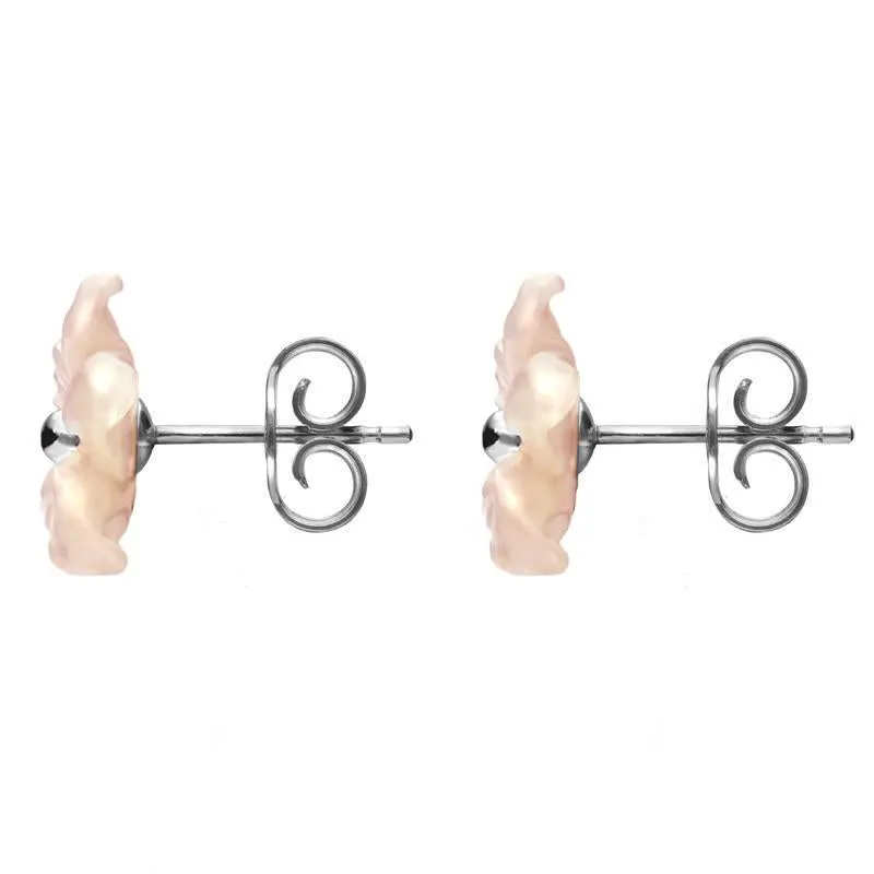 Sterling Silver Pink Mother of Pearl Tuberose 10mm Pansy Stud Earrings sold by Jura Watches product image thumbnail 2