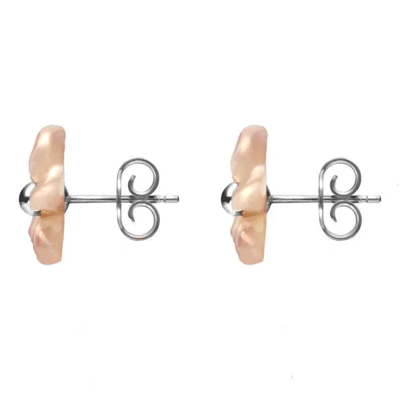 Sterling Silver Pink Mother of Pearl Tuberose 8mm Pansy Stud Earrings sold by Jura Watches product image thumbnail 2