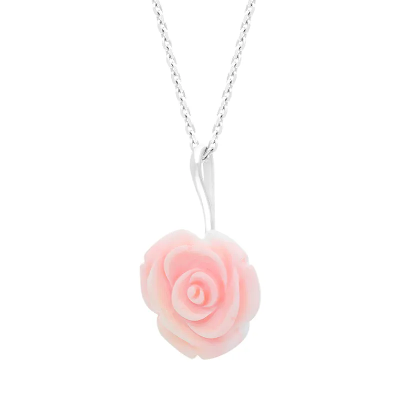 Sterling Silver Pink Conch Tuberose 20mm Rose Necklace sold by Jura Watches product image thumbnail 2