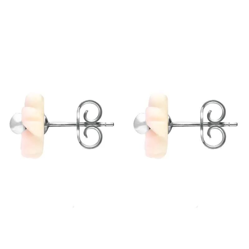 Sterling Silver Pink Conch Tuberose 6mm Gypsophila Stud Earrings sold by Jura Watches product image thumbnail 2