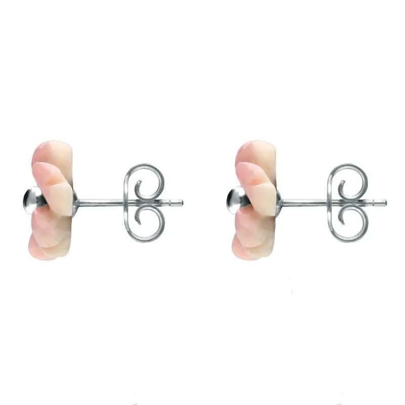 Sterling Silver Pink Conch Tuberose 8mm Gypsophila Stud Earrings sold by Jura Watches product image thumbnail 2