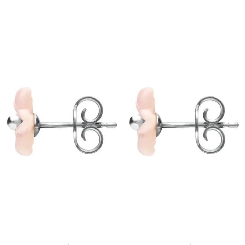 Sterling Silver Pink Conch Tuberose 8mm Desert Rose Stud Earrings sold by Jura Watches product image thumbnail 2
