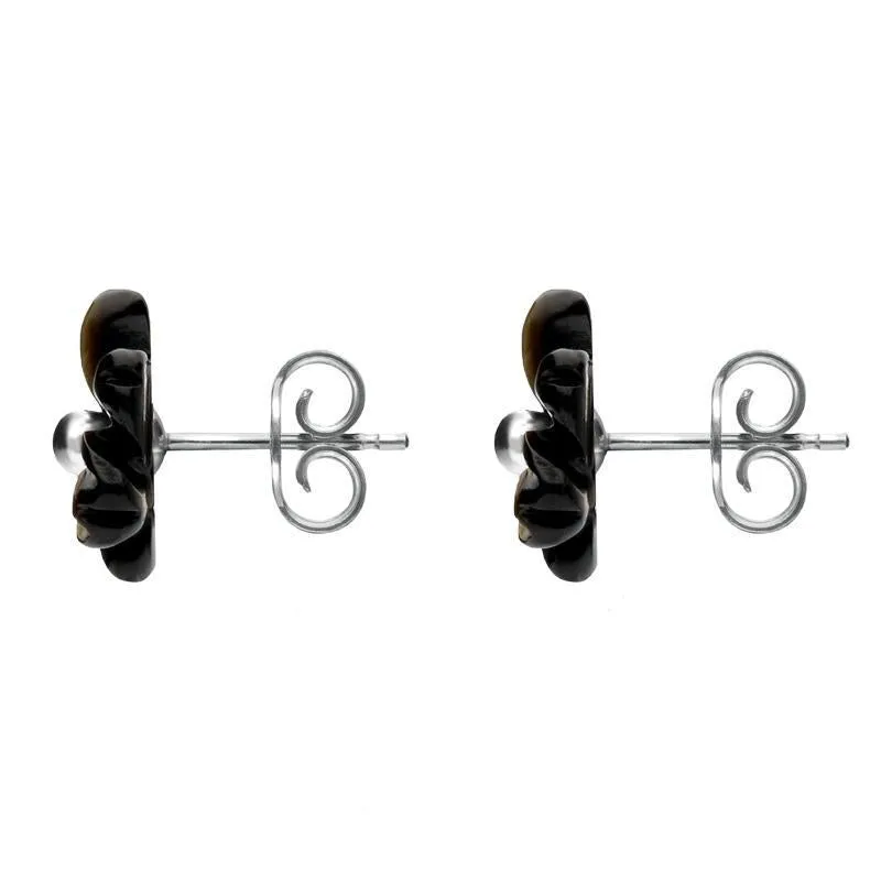 Sterling Silver Dark Mother of Pearl Tuberose 8mm Dahlia Stud Earrings sold by Jura Watches product image thumbnail 2