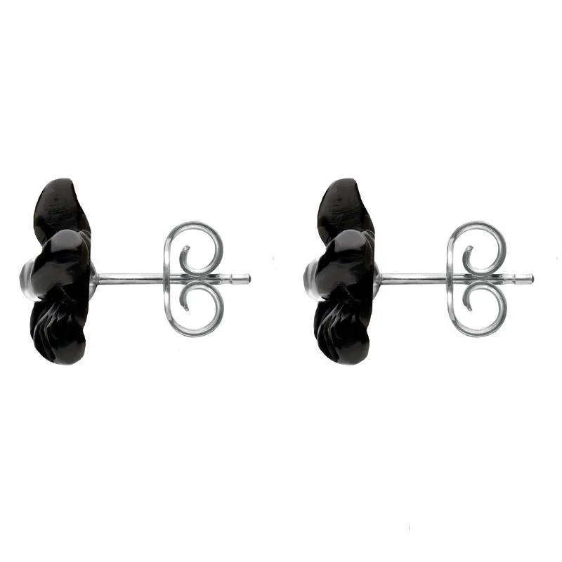 Sterling Silver Dark Mother of Pearl Tuberose 8mm Pansy Stud Earrings sold by Jura Watches product image thumbnail 2