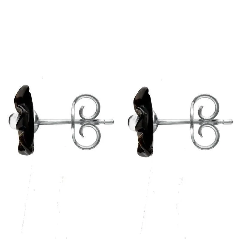 Sterling Silver Dark Mother of Pearl Tuberose 8mm Desert Rose Stud Earrings sold by Jura Watches product image thumbnail 2