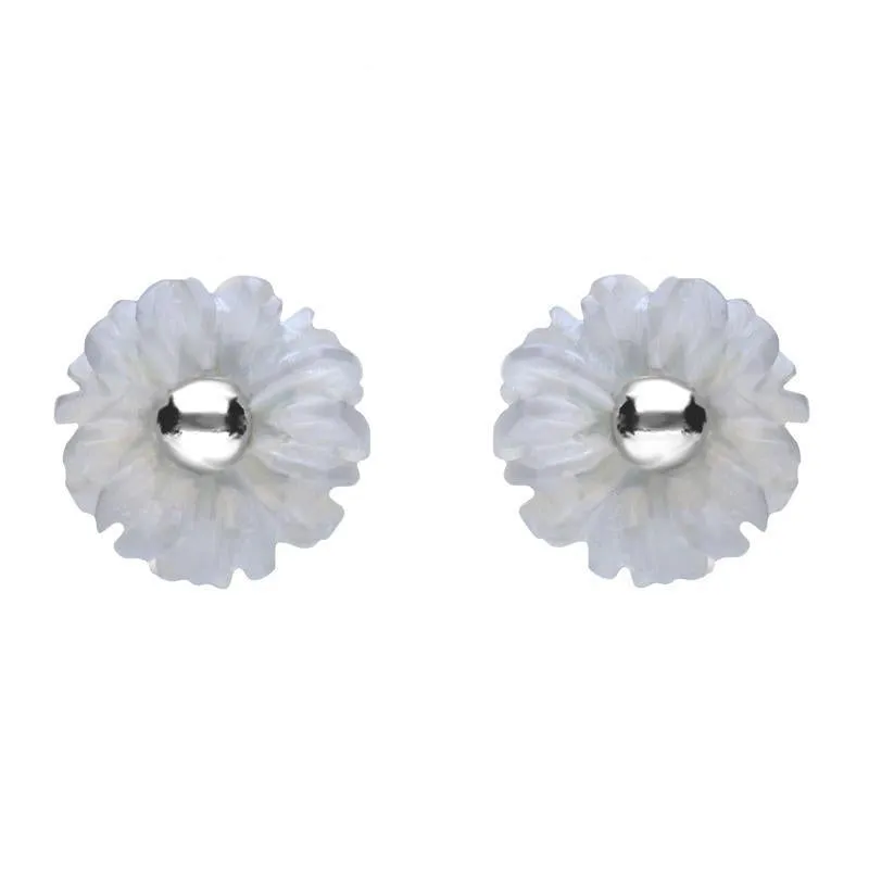 Sterling Silver Blue Chalcedony Tuberose 6mm Daisy Stud Earrings sold by Jura Watches