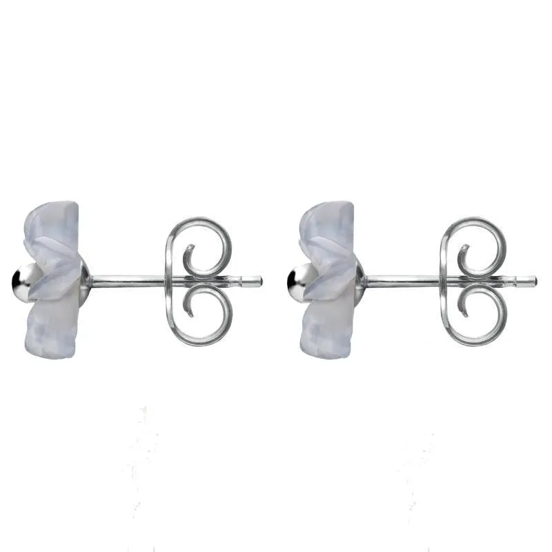 Sterling Silver Blue Chalcedony Tuberose 8mm Desert Rose Stud Earrings sold by Jura Watches product image thumbnail 2