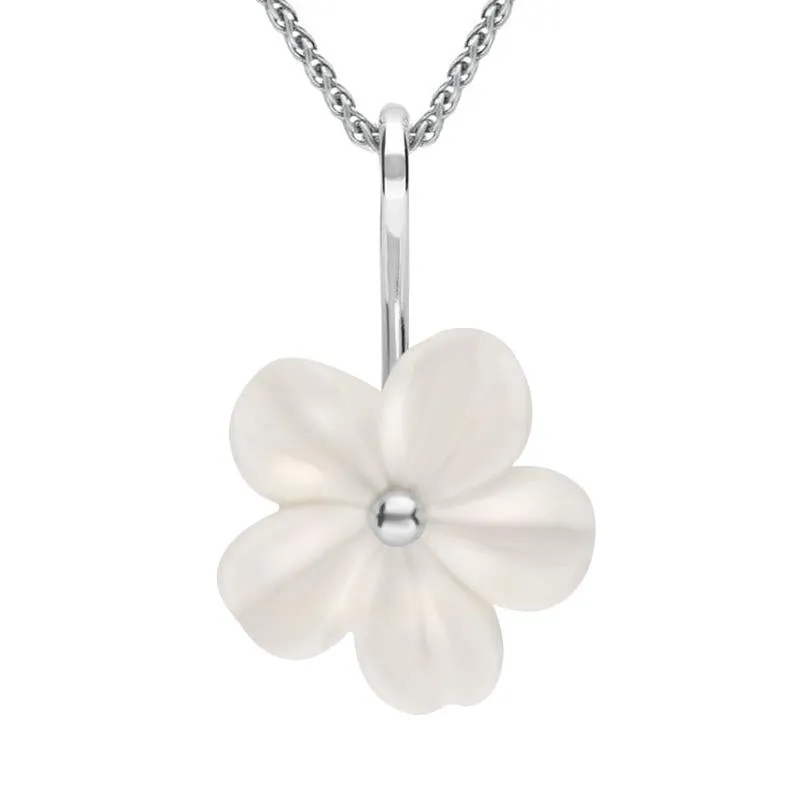 Sterling Silver White Agate Tuberose 22mm Desert Rose Necklace sold by Jura Watches