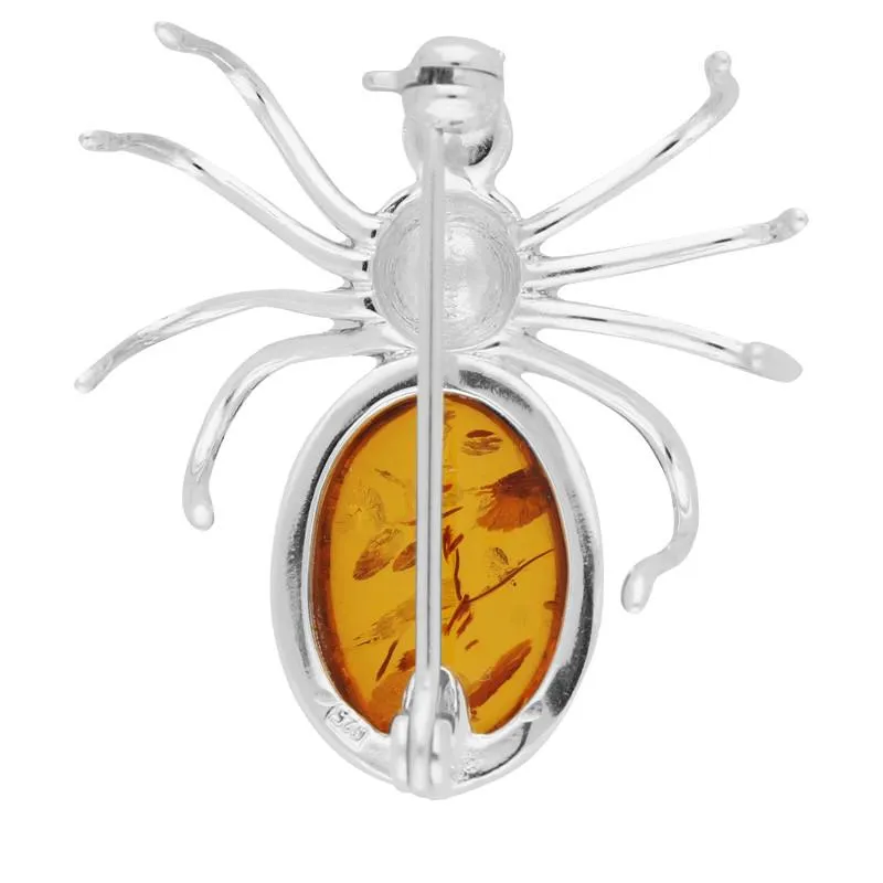 Sterling Silver Amber Spider Brooch sold by Jura Watches product image thumbnail 2