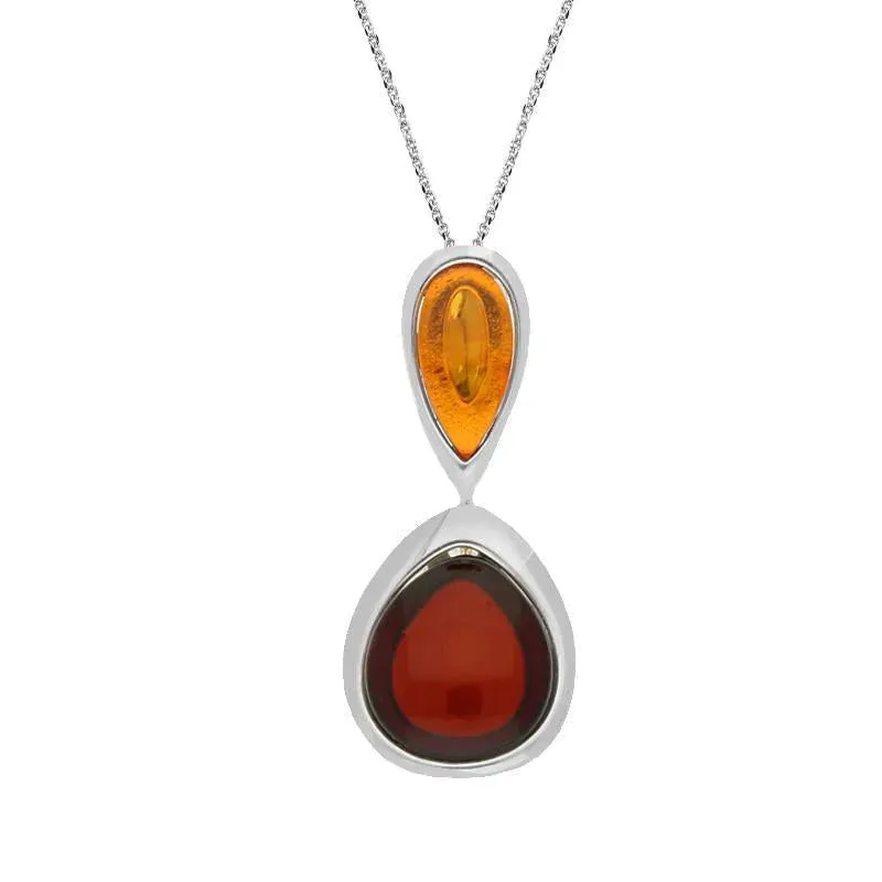 Sterling Silver Amber Double Pearl Necklace sold by Jura Watches