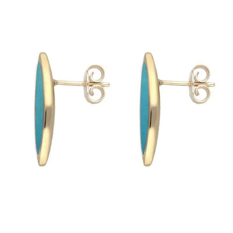 9ct Yellow Gold Turquoise Toscana Marquise Stud Earrings sold by Jura Watches product image thumbnail 2