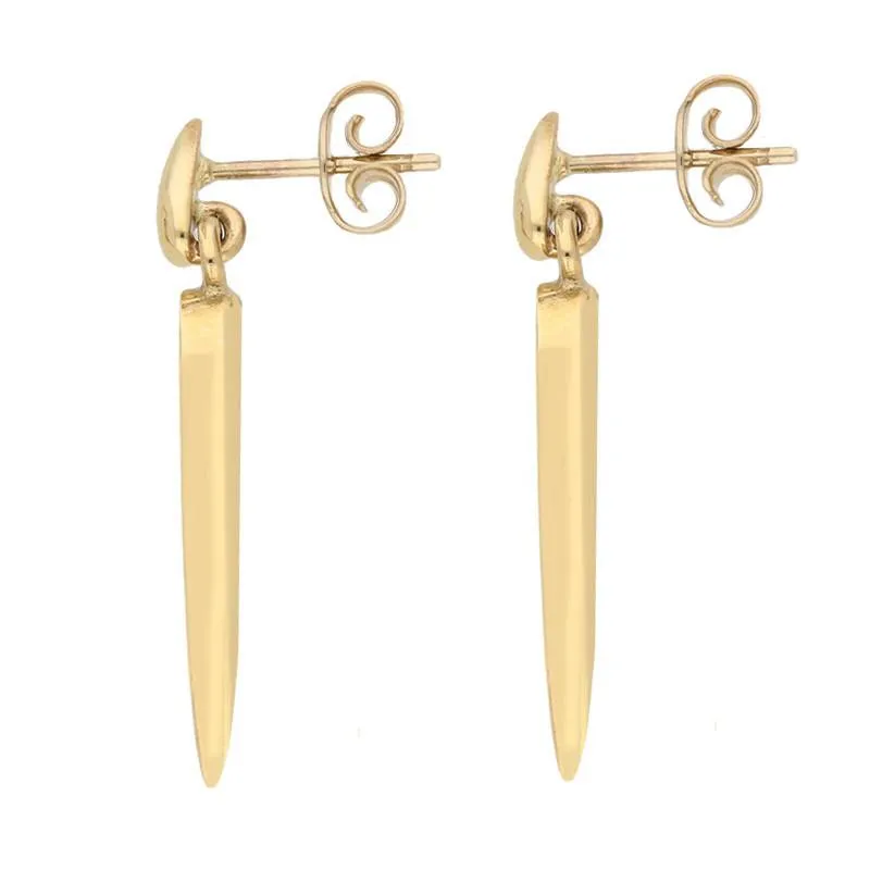 9ct Yellow Gold Whitby Jet Toscana Slim Pear Drop Earrings sold by Jura Watches product image thumbnail 2