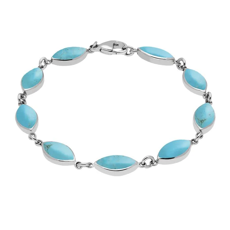 Sterling Silver Turquoise Marquise Bracelet sold by Jura Watches