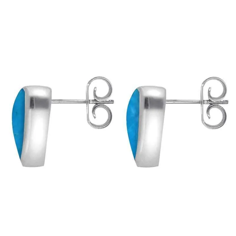Sterling Silver Turquoise Small Curved Triangle Stud Earrings sold by Jura Watches product image thumbnail 2