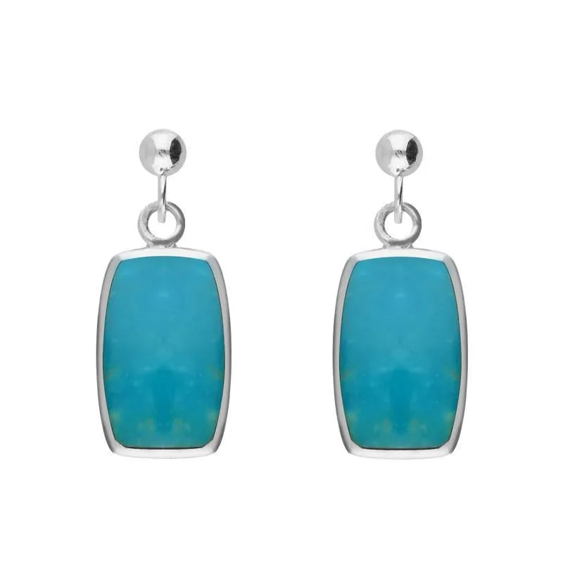 Sterling Silver Turquoise Petite Barrel Drop Earrings sold by Jura Watches