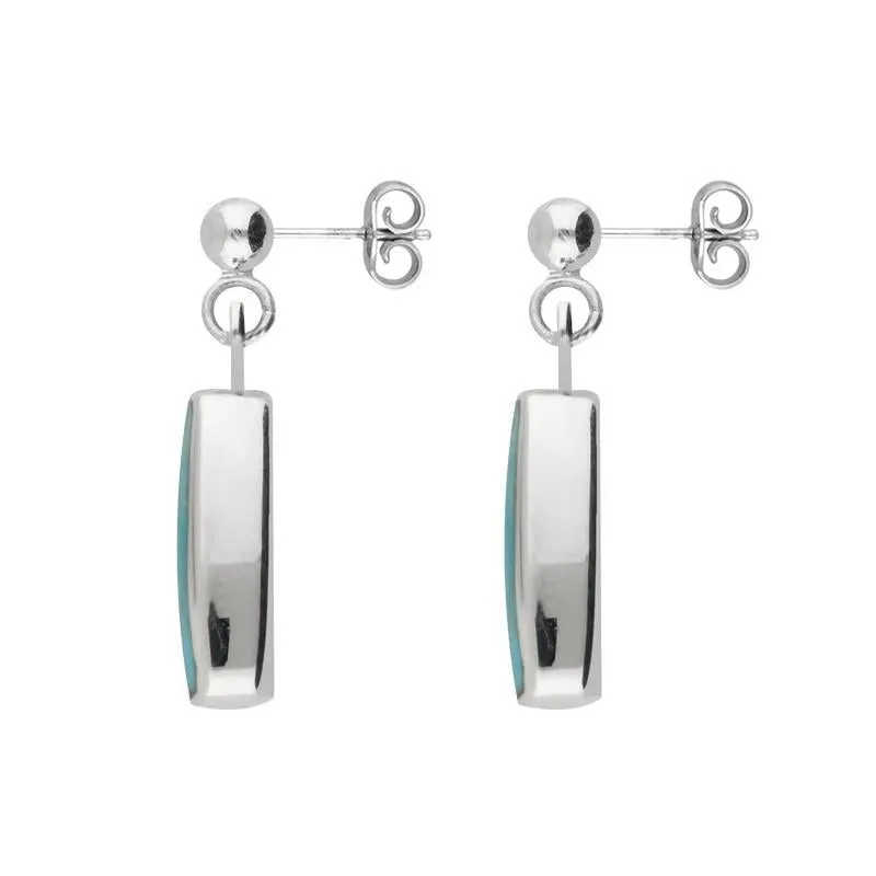 Sterling Silver Turquoise Oblong Drop Earrings sold by Jura Watches product image thumbnail 2