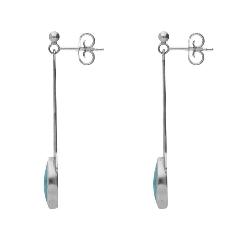 Sterling Silver Turquoise Marquise Long Drop Earrings sold by Jura Watches product image thumbnail 2