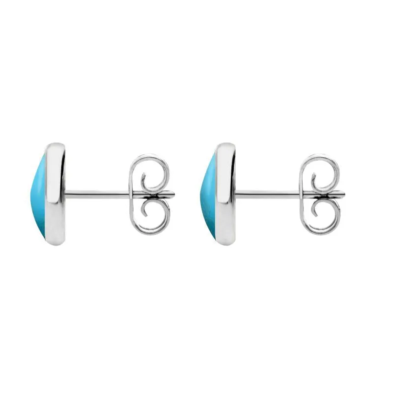 Sterling Silver Turquoise 8mm Classic Large Round Stud Earrings sold by Jura Watches product image thumbnail 2
