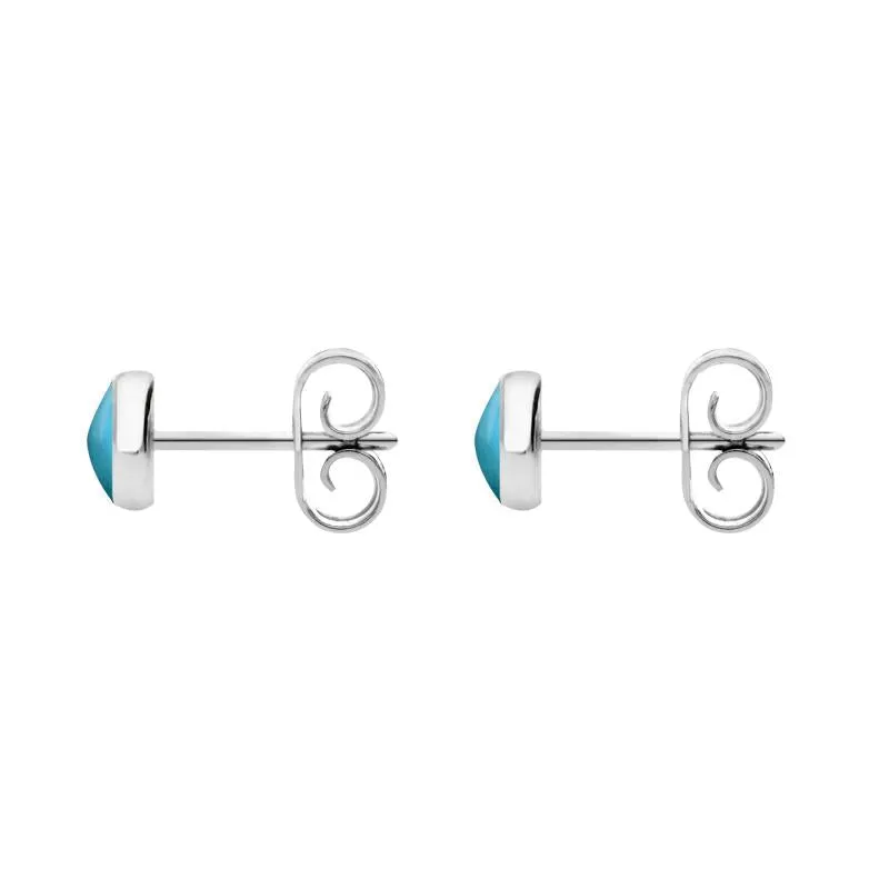 Sterling Silver Turquoise 5mm Classic Small Round Stud Earrings sold by Jura Watches product image thumbnail 2