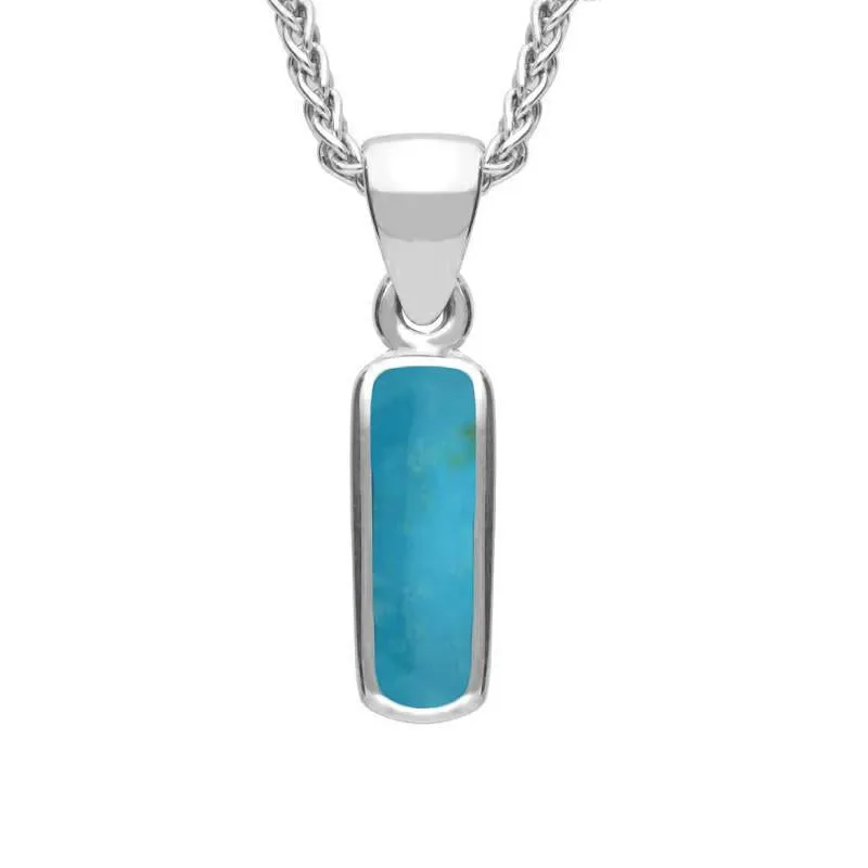 Sterling Silver Turquoise Dinky Oblong Necklace sold by Jura Watches