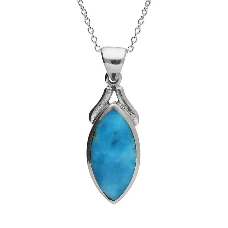 Sterling Silver Turquoise Marquise Necklace sold by Jura Watches