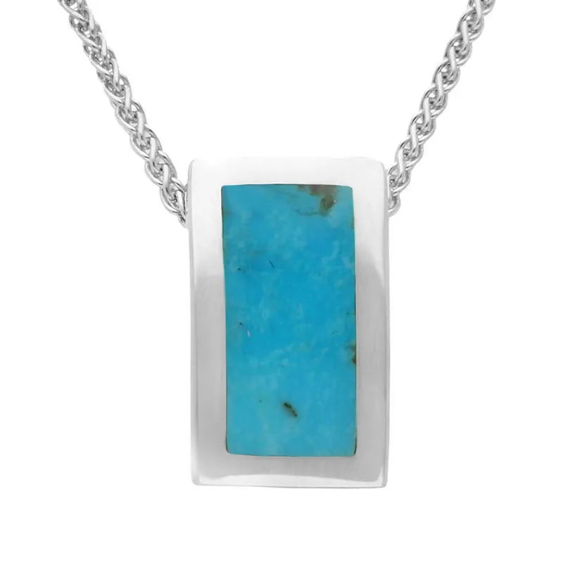 Sterling Silver Turquoise Oblong Necklace sold by Jura Watches