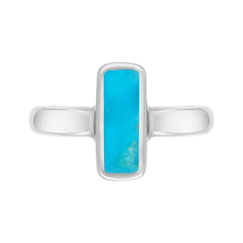 Sterling Silver Turquoise Slim Oblong Ring sold by Jura Watches product image thumbnail 3
