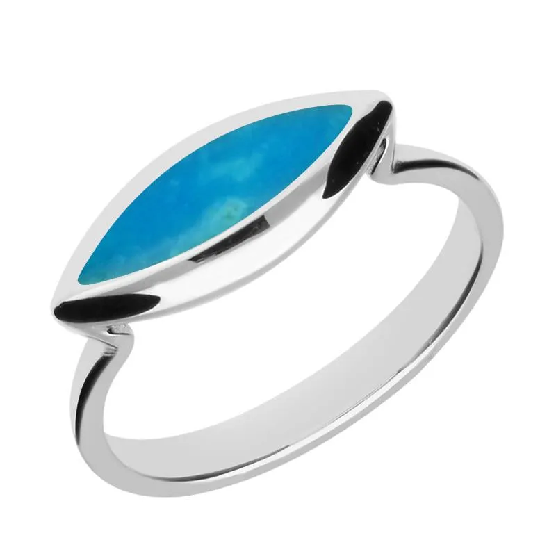 Sterling Silver Turquoise Toscana Side Marquise Ring sold by Jura Watches