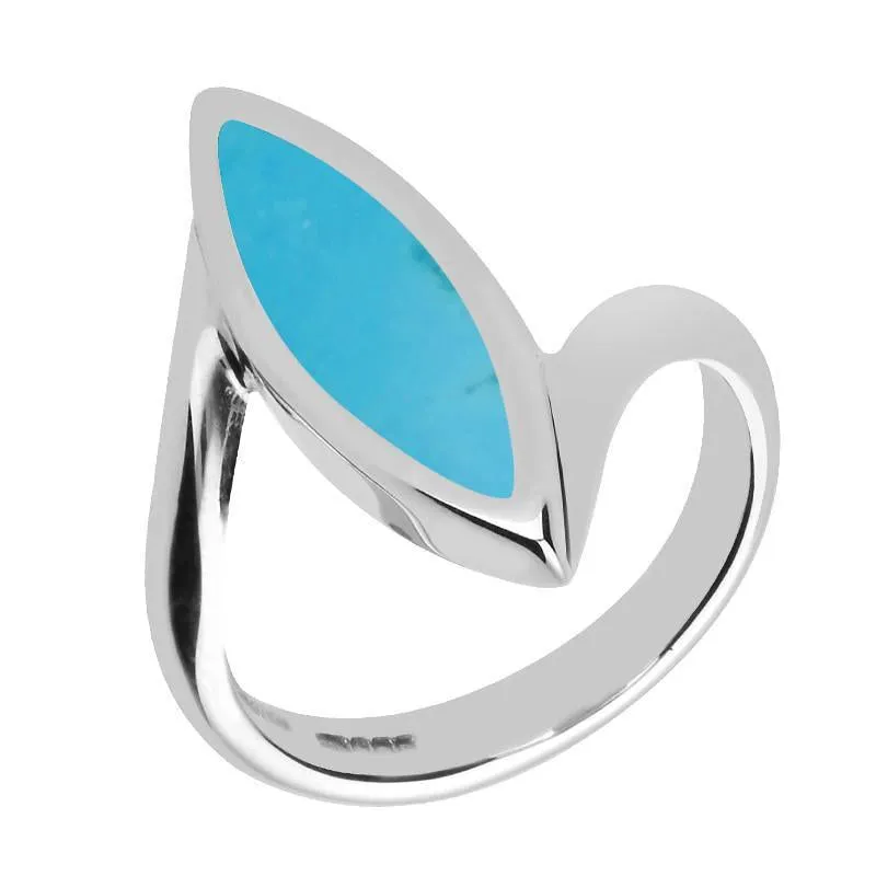Sterling Silver Turquoise Toscana Twist Marquise Ring sold by Jura Watches