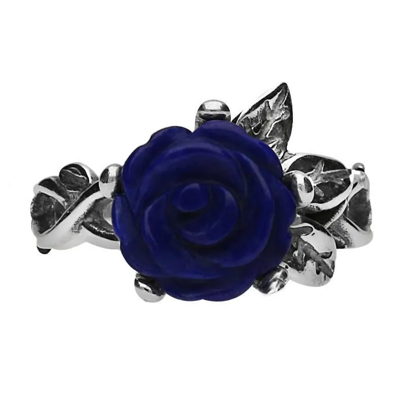 Sterling Silver Lapis Lazuli Tuberose 10mm Rose Leaf Twist Ring sold by Jura Watches product image thumbnail 2