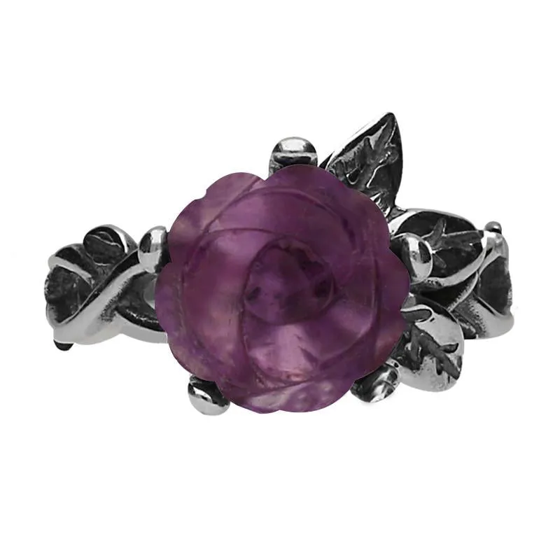 Sterling Silver Amethyst Tuberose 10mm Rose Leaf Twist Ring sold by Jura Watches product image thumbnail 2
