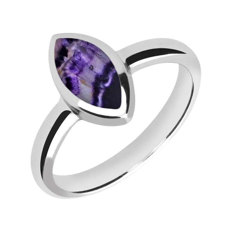 Sterling Silver Blue John Marquise Ring sold by Jura Watches