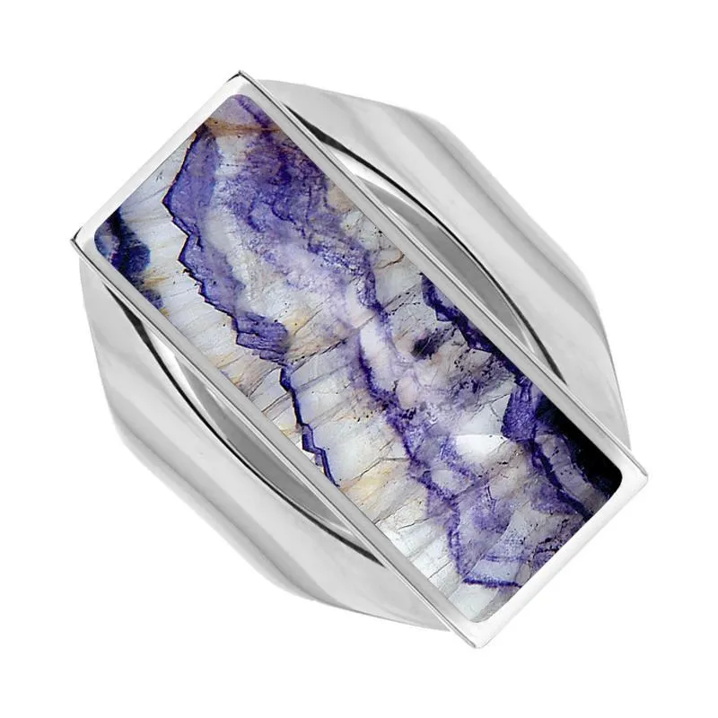 Sterling Silver Blue John Medium Oblong Ring sold by Jura Watches