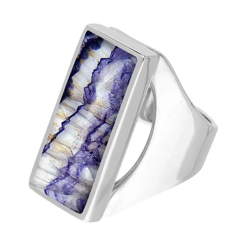 Sterling Silver Blue John Medium Oblong Ring sold by Jura Watches product image thumbnail 2