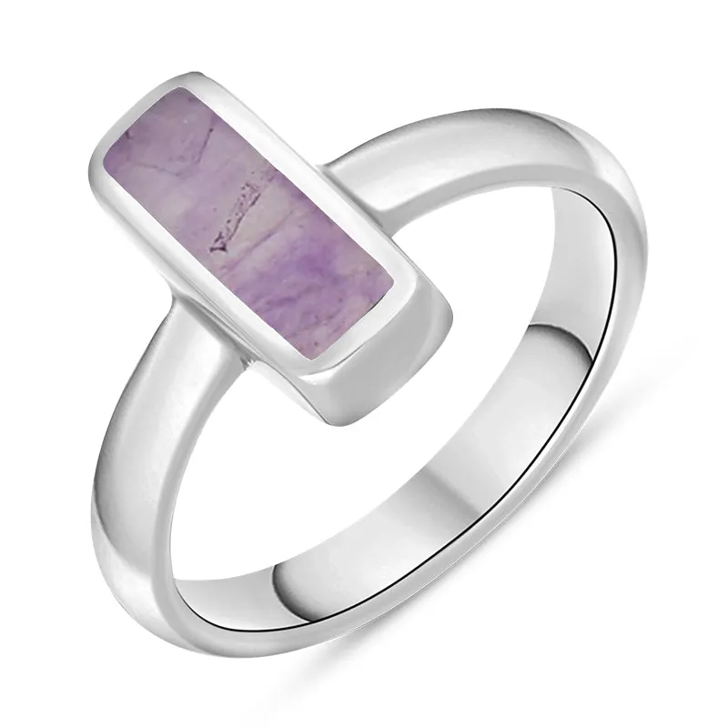 Sterling Silver Blue John Slim Oblong Ring sold by Jura Watches