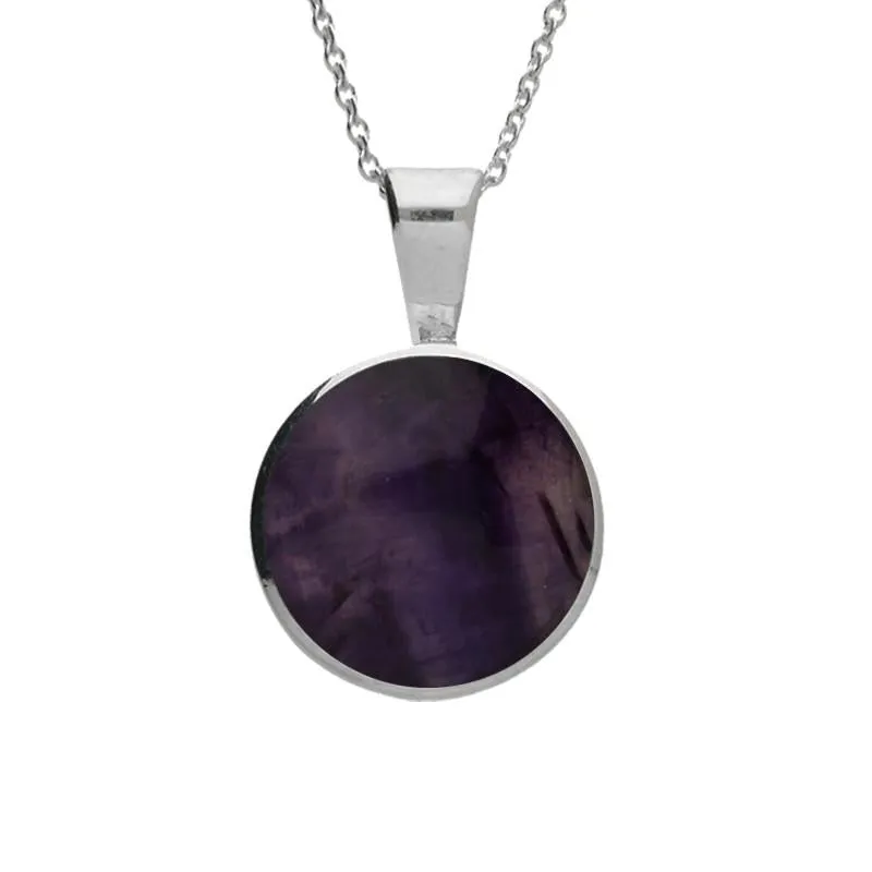 Sterling Silver Blue John Heritage Round Necklace sold by Jura Watches