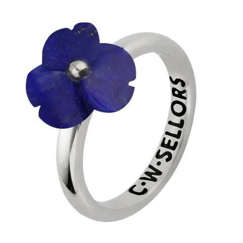 Sterling Silver Lapis Lazuli Tuberose 10mm Clover Ring sold by Jura Watches