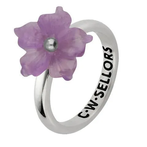 Sterling Silver Amethyst Tuberose 10mm Carnation Ring sold by Jura Watches