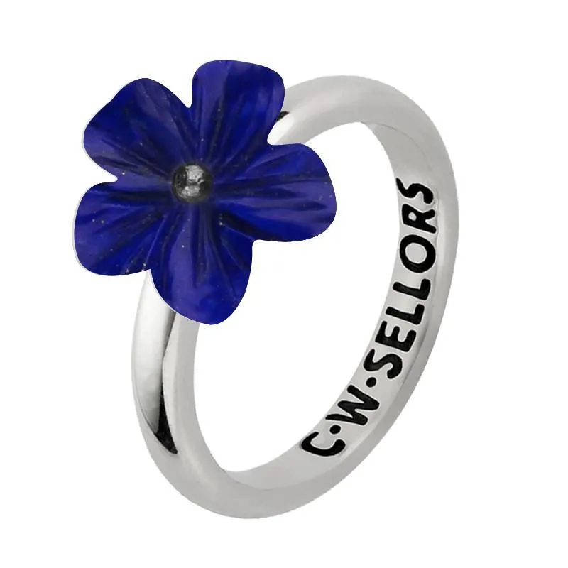 Sterling Silver Lapis Lazuli Tuberose 12mm Desert Rose Ring sold by Jura Watches