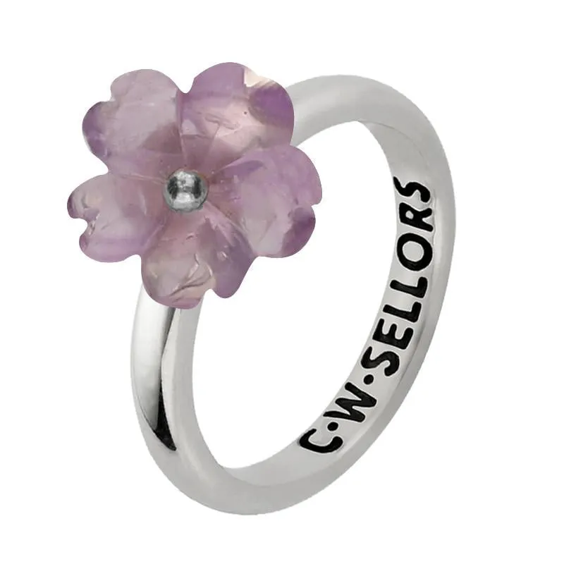 Sterling Silver Amethyst Tuberose 10mm Gypsophila Ring sold by Jura Watches