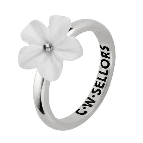 Sterling Silver White Agate Tuberose 12mm Desert Rose Ring sold by Jura Watches