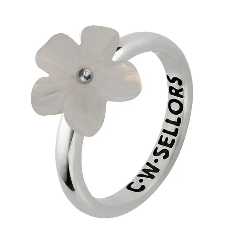 Sterling Silver Chalcedony Tuberose 12mm Desert Rose Ring sold by Jura Watches